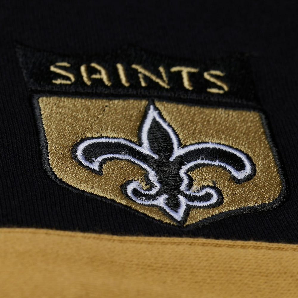 New Orleans Saints Mitchell & Ness Women's Cropped Long Sleeve Rugby Polo