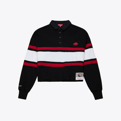 Buffalo Bills Mitchell & Ness Women's Throwback Cropped Long Sleeve Rugby Polo