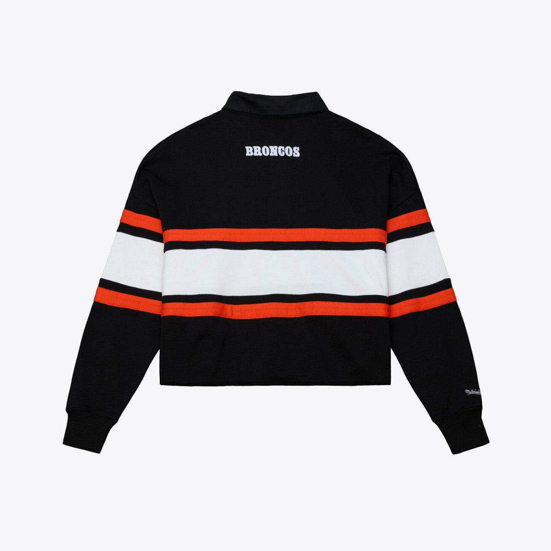 Denver Broncos Mitchell & Ness Women's Throwback Cropped Long Sleeve Rugby Polo
