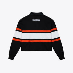 Denver Broncos Mitchell & Ness Women's Throwback Cropped Long Sleeve Rugby Polo