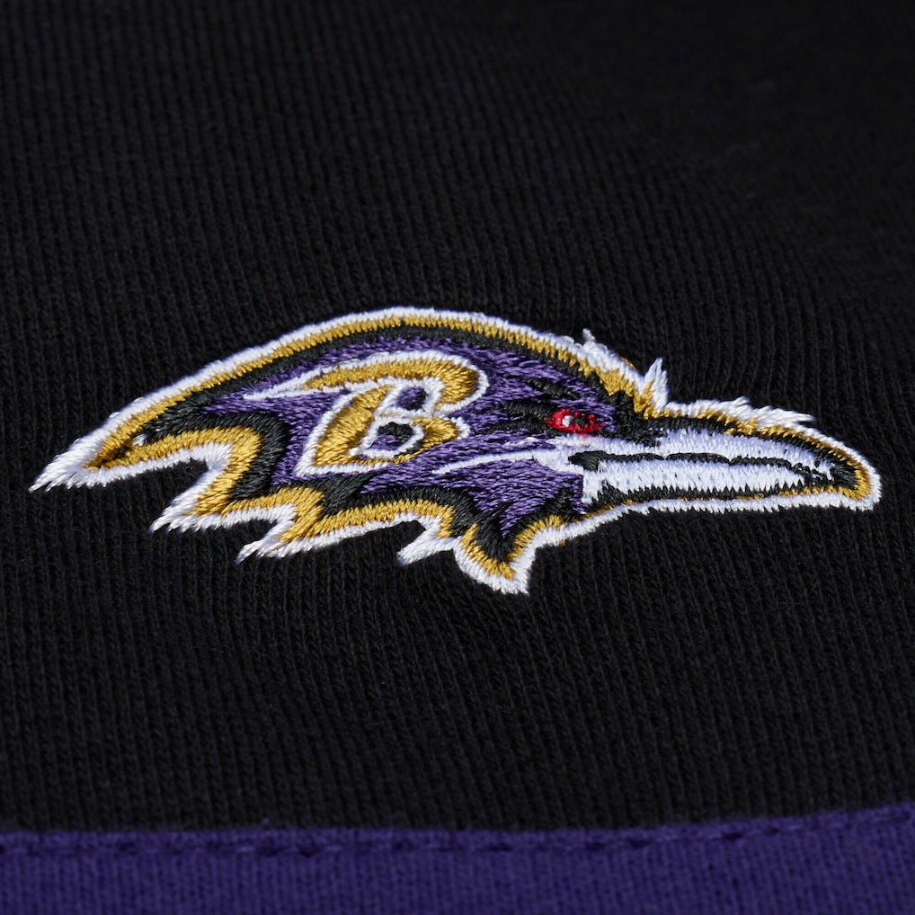 Baltimore Ravens Mitchell & Ness Women's Cropped Long Sleeve Rugby Polo
