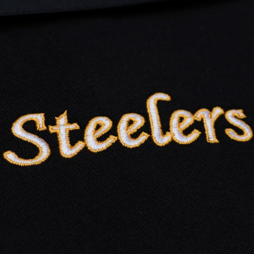 Pittsburgh Steelers Mitchell & Ness Women's Cropped Long Sleeve Rugby Polo