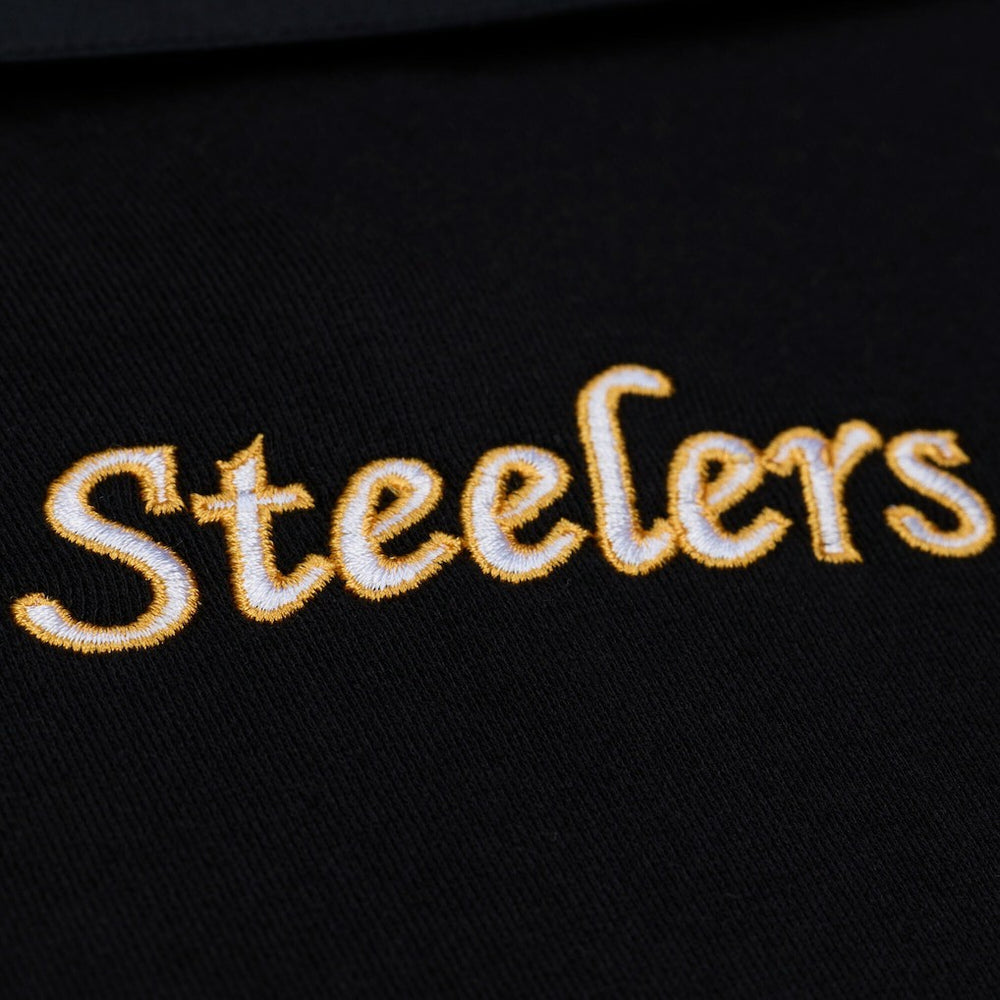 Pittsburgh Steelers Mitchell & Ness Women's Cropped Long Sleeve Rugby Polo
