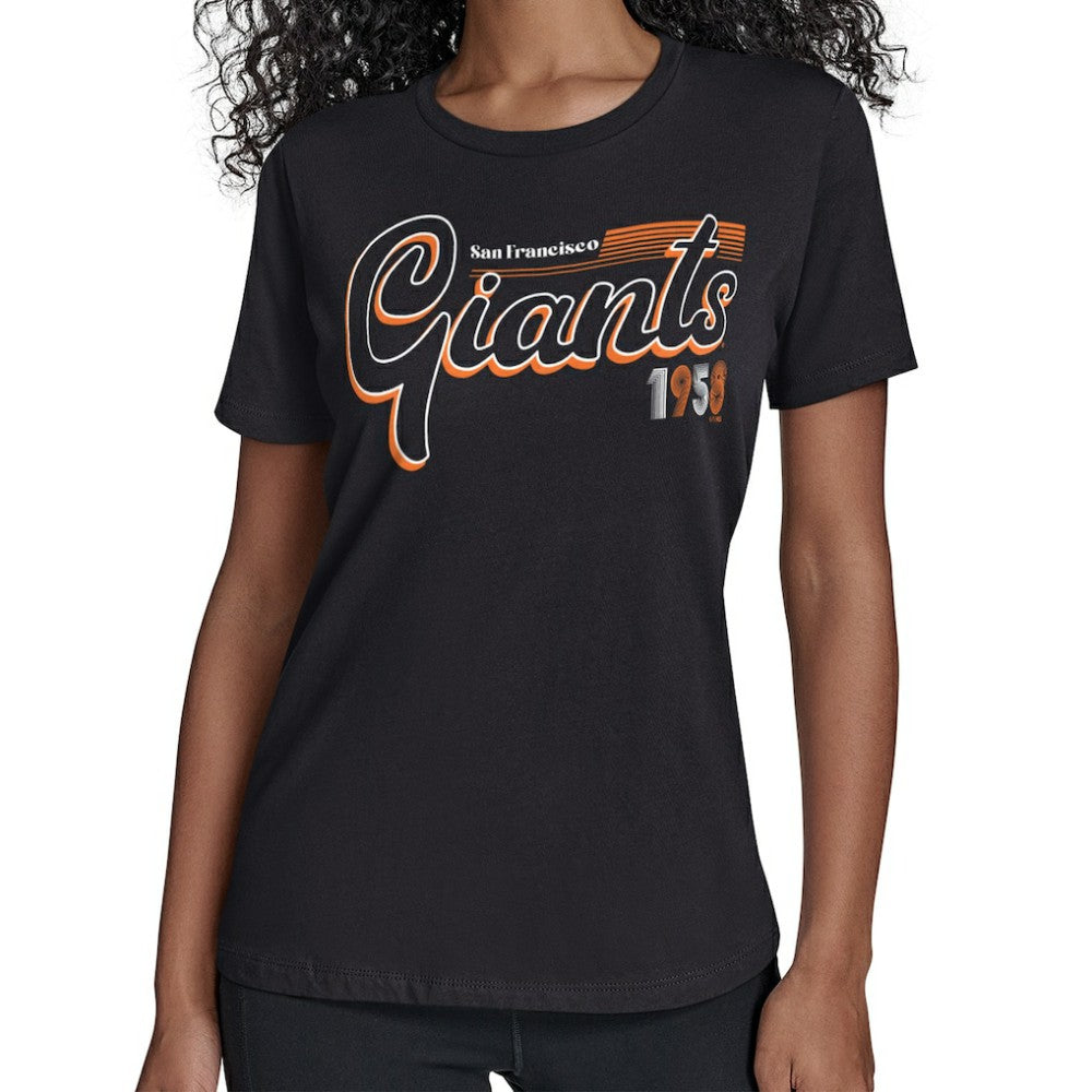 San Francisco Giants Starter Women's Groovy Script Team Fitted T-Shirt | MLB US