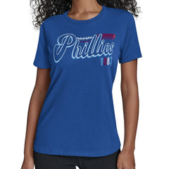 Philadelphia Phillies Starter Women's Groovy Script Team Fitted T-Shirt | MLB Shop