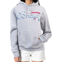 Atlanta Braves Starter Women's Groovy Script Team Fleece Pullover Hoodie | MLB Near me