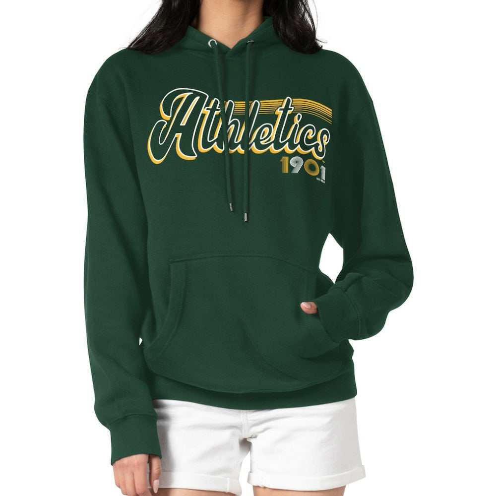 Athletics Starter Women's Groovy Script Team Fleece Pullover Hoodie | MLB On Sale