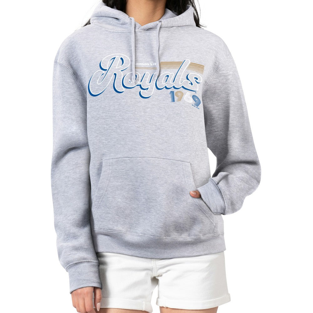 Kansas City Royals Starter Women's Groovy Script Team Fleece Pullover Hoodie | MLB New