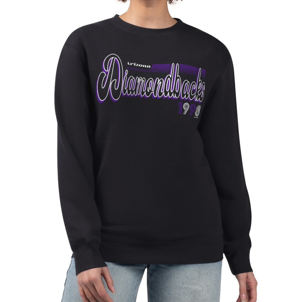 Arizona Diamondbacks Starter Women's Groovy Script Team Fleece Pullover Sweatshirt | MLB Outlet