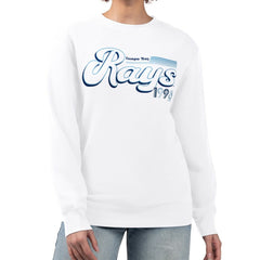 Tampa Bay Rays Starter Women's Groovy Script Team Fleece Pullover Sweatshirt | MLB On Sale