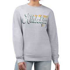 Athletics Starter Women's Groovy Script Team Fleece Pullover Sweatshirt | MLB Discount