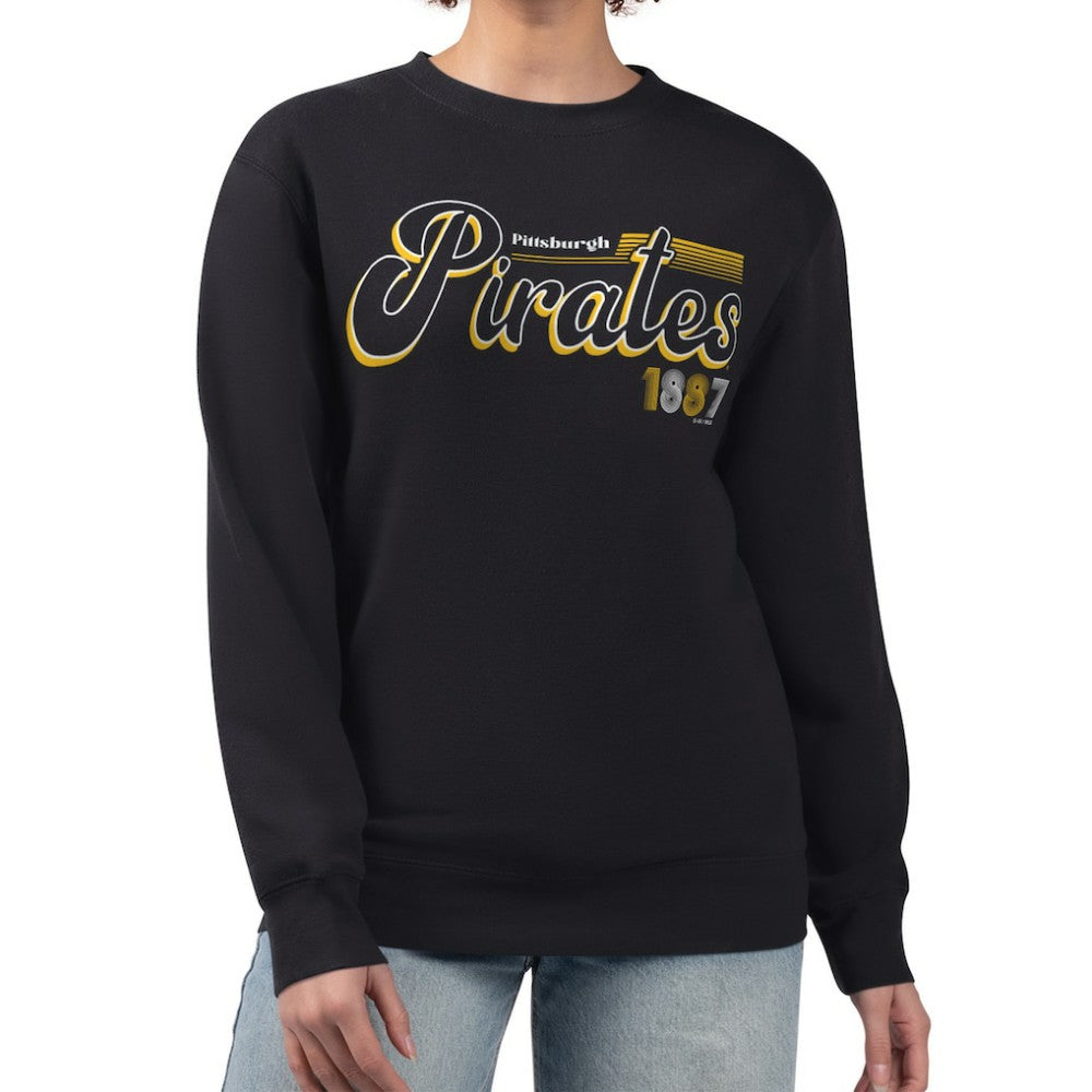 Pittsburgh Pirates Starter Women's Groovy Script Team Fleece Pullover Sweatshirt | MLB Online