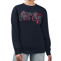 Boston Red Sox Starter Women's Groovy Script Team Fleece Pullover Sweatshirt | MLB For sale