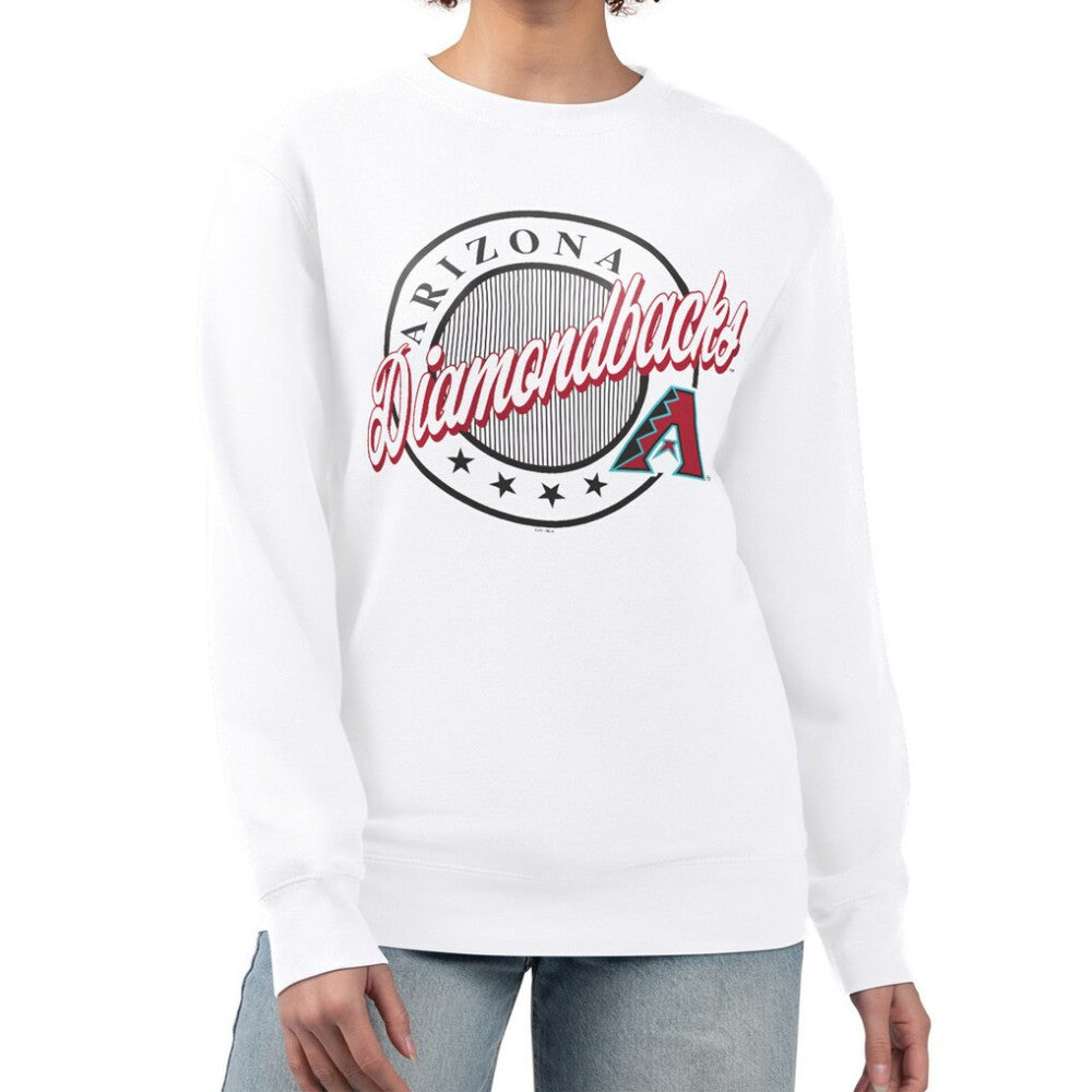 Arizona Diamondbacks G-III 4Her by Carl Banks Women's Pinstripe Circle Team Fleece Pullover Sweatshirt | MLB For sale