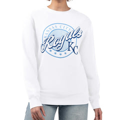 Kansas City Royals G-III 4Her by Carl Banks Women's Pinstripe Circle Team Fleece Pullover Sweatshirt | MLB Sale