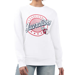 Cleveland Guardians G-III 4Her by Carl Banks Women's Pinstripe Circle Team Fleece Pullover Sweatshirt | MLB New