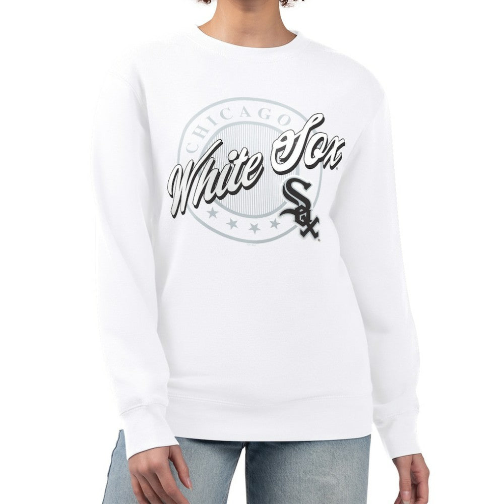 Chicago White Sox G-III 4Her by Carl Banks Women's Pinstripe Circle Team Fleece Pullover Sweatshirt | MLB Online