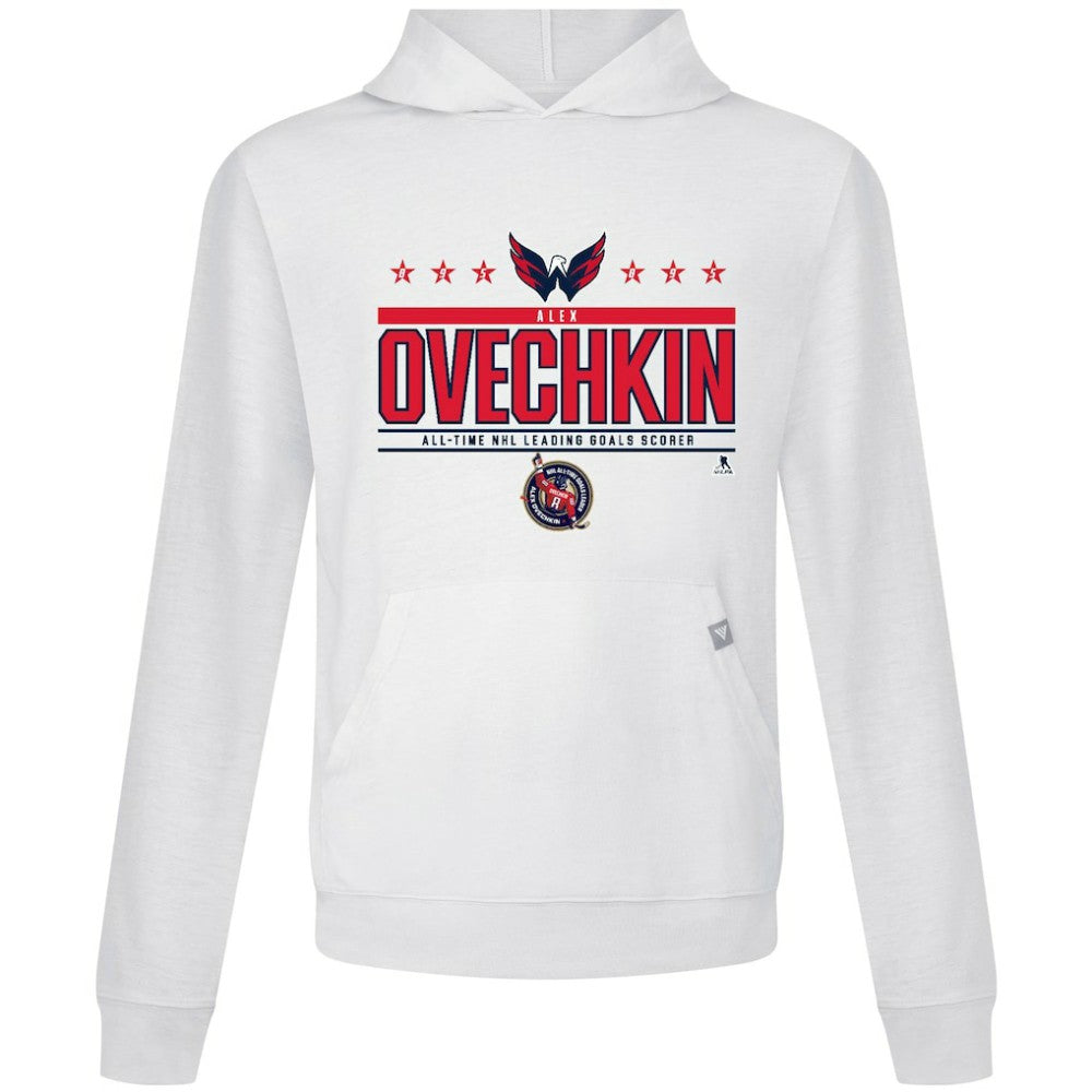 Alexander Ovechkin Washington Capitals Levelwear NHL All-Time Leading Goal Scorer Milestone Stars Name & Number Relay Pullover Hoodie Online