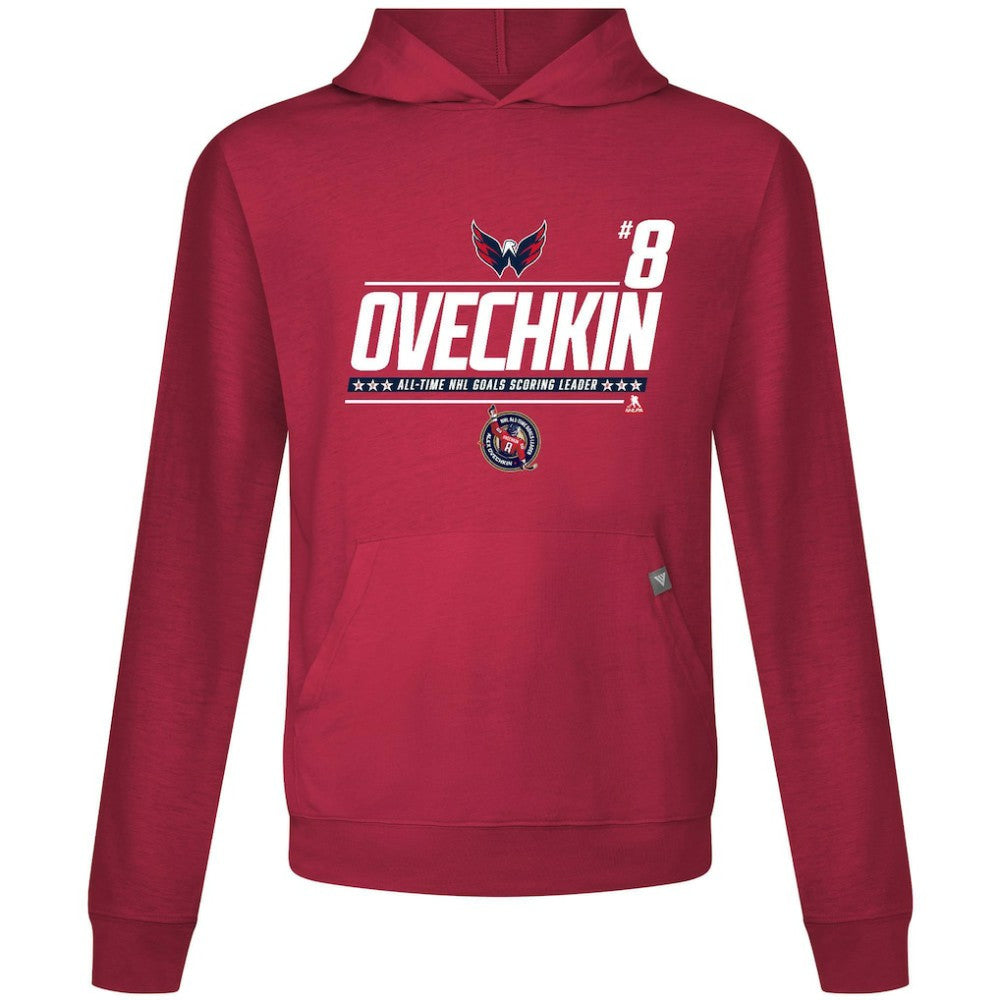 Alexander Ovechkin Washington Capitals Levelwear NHL All-Time Leading Goal Scorer Milestone Name & Number Relay Pullover Hoodie Online