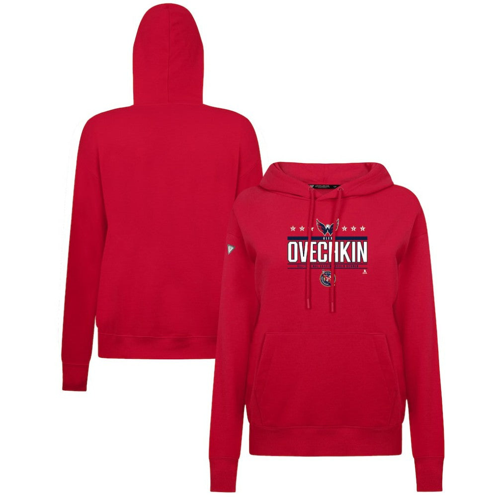 Alexander Ovechkin Washington Capitals Levelwear Women's NHL All-Time Leading Goal Scorer Milestone Stripes Name & Number Adorn Pullover Hoodie Discount