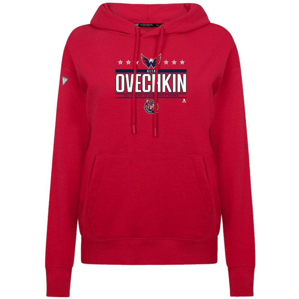 Alexander Ovechkin Washington Capitals Levelwear Women's NHL All-Time Leading Goal Scorer Milestone Stripes Name & Number Adorn Pullover Hoodie Discount