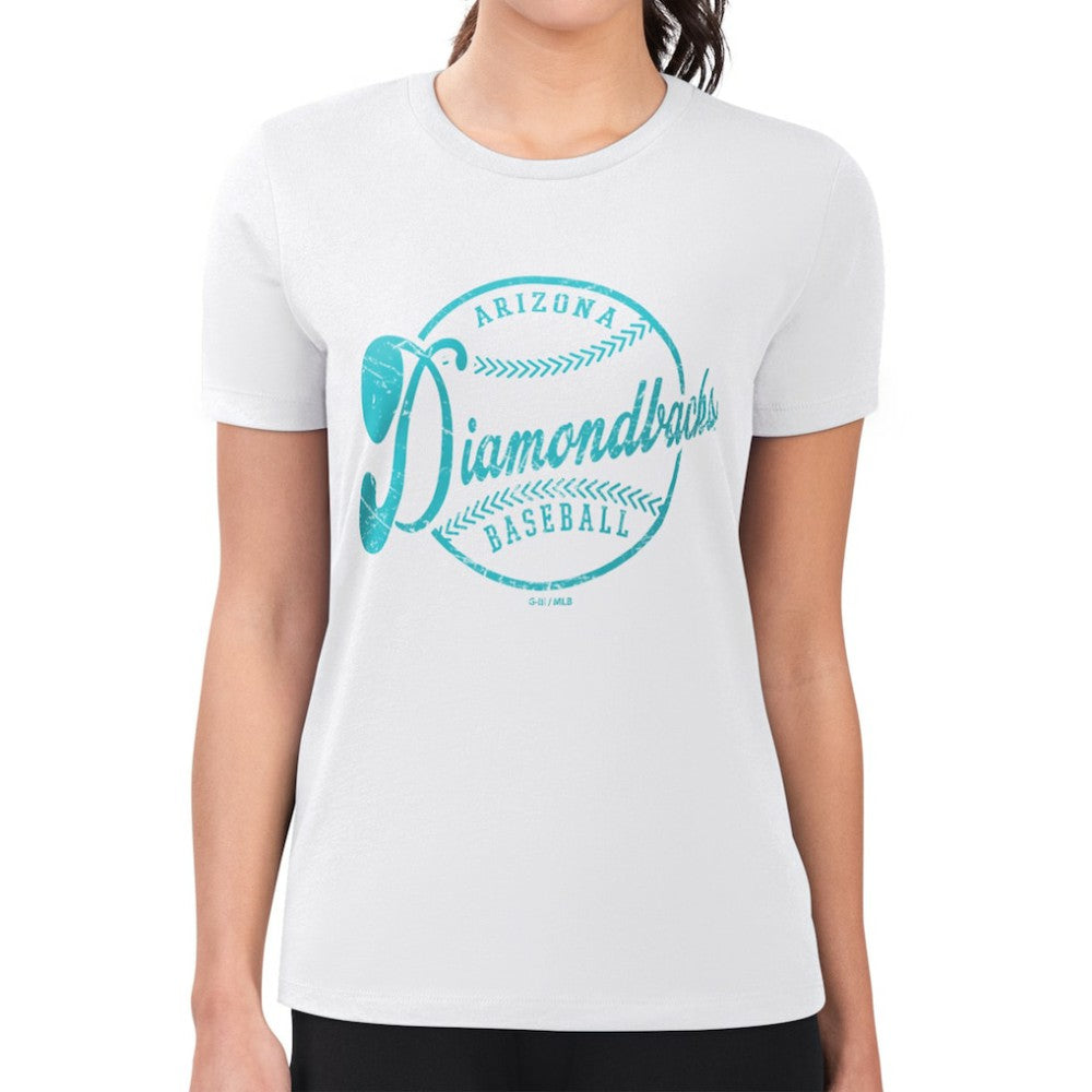 Arizona Diamondbacks G-III 4Her by Carl Banks Women's Super-Slim Fit Lightweight Distressed Baseball Team T-Shirt | MLB For sale