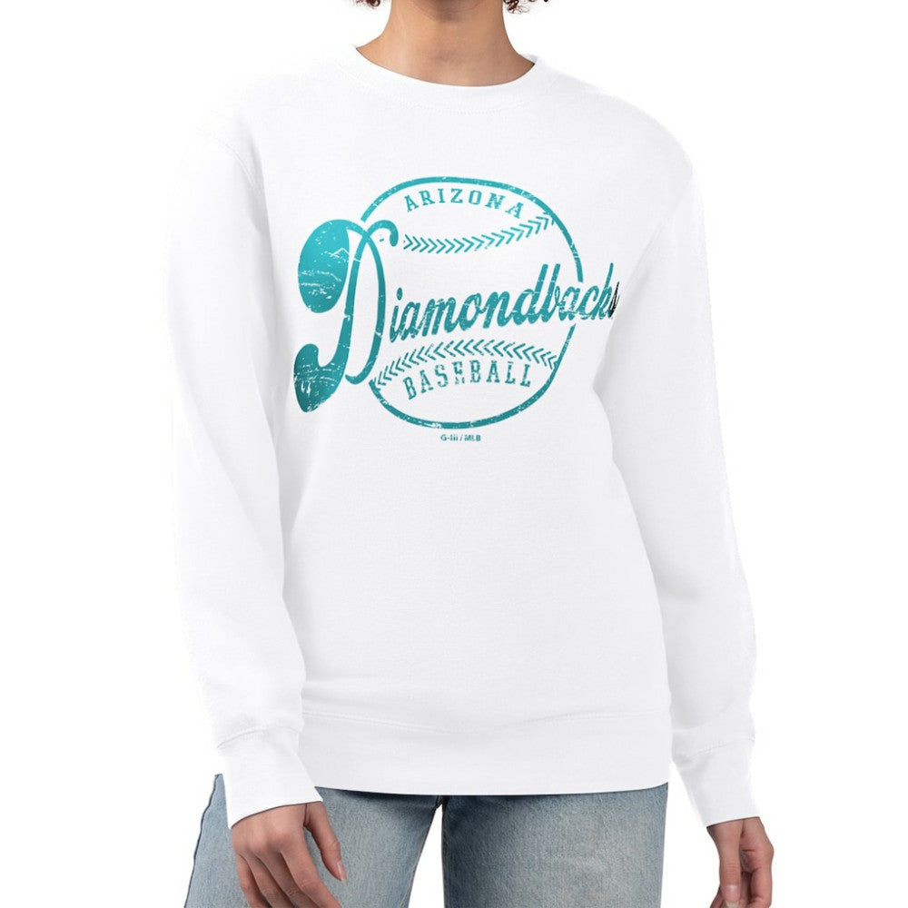 Arizona Diamondbacks G-III 4Her by Carl Banks Women's Distressed Baseball Team Fleece Pullover Sweatshirt | MLB Online