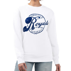 Kansas City Royals G-III 4Her by Carl Banks Women's Distressed Baseball Team Fleece Pullover Sweatshirt | MLB Near me