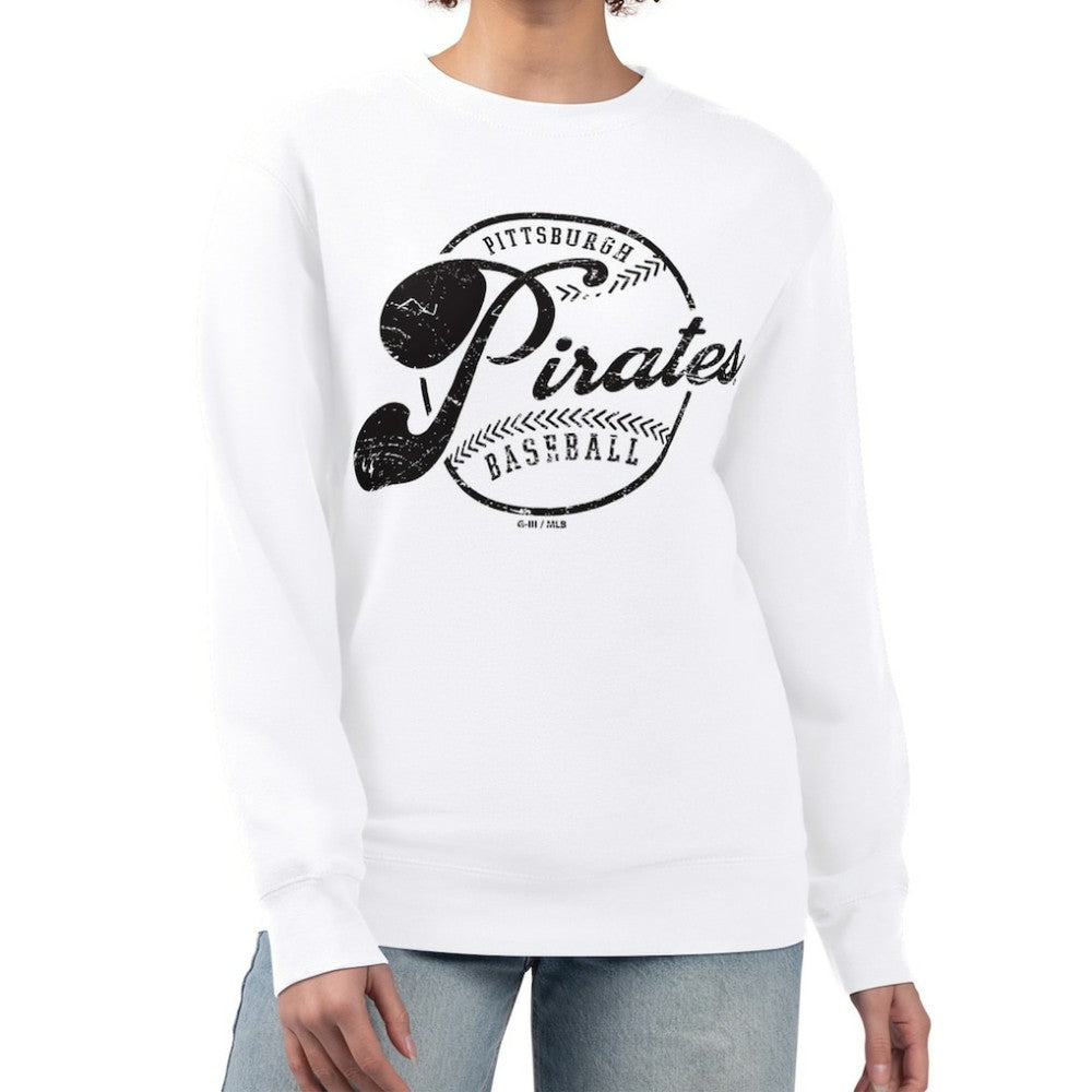 Pittsburgh Pirates G-III 4Her by Carl Banks Women's Distressed Baseball Team Fleece Pullover Sweatshirt | MLB Near me