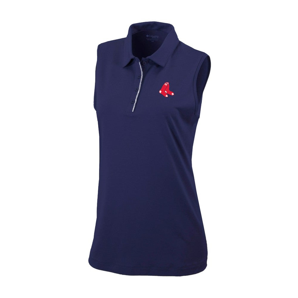 Boston Red Sox Columbia Women's Tend The Ball Sleeveless Polo | MLB Shop