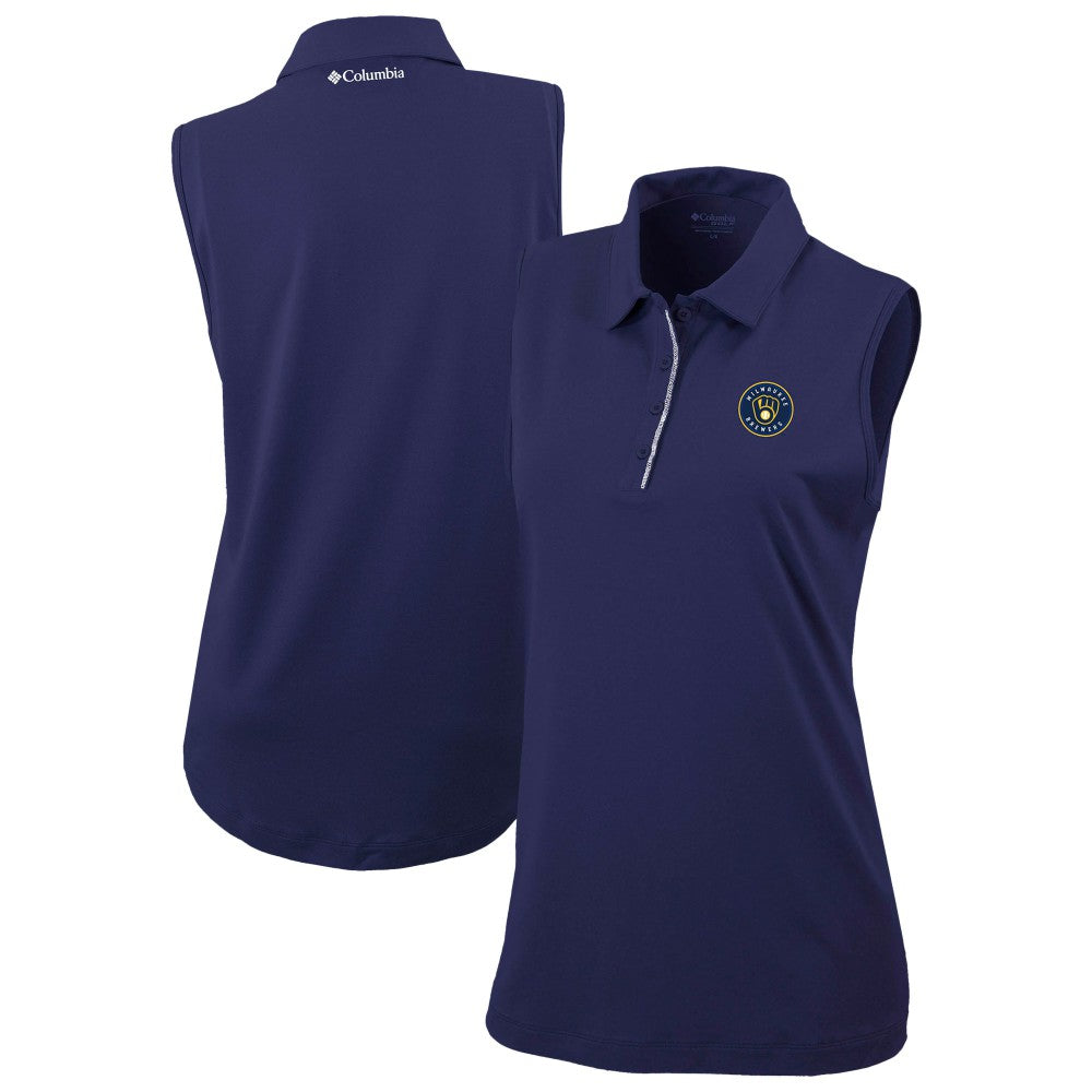Milwaukee Brewers Columbia Women's Tend The Ball Sleeveless Polo | MLB Discount