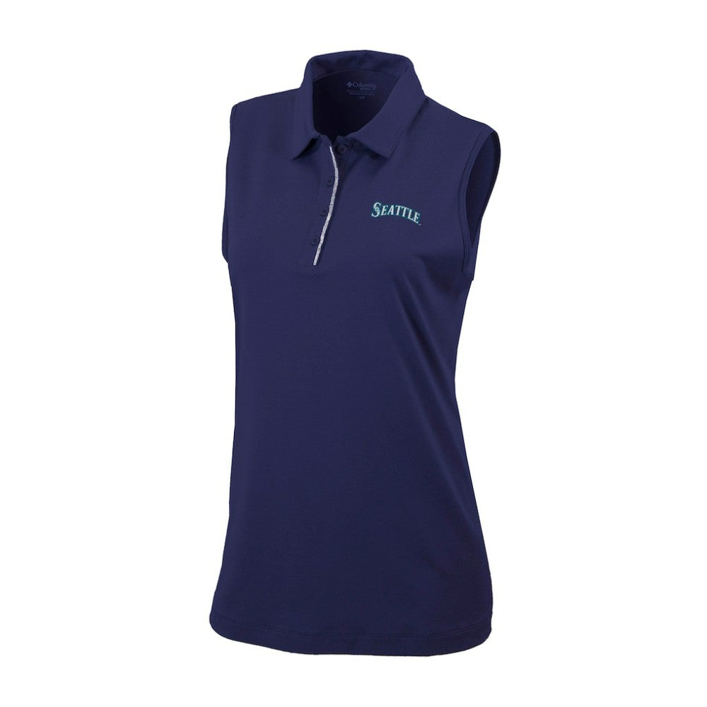 Seattle Mariners Columbia Women's Tend The Ball Sleeveless Polo | MLB Outlet