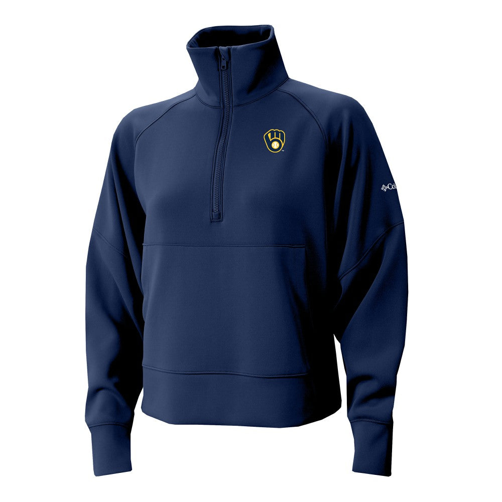 Milwaukee Brewers Columbia Women's Wickhams Hills Raglan Omni-Wick Quarter-Zip Pullover | MLB New