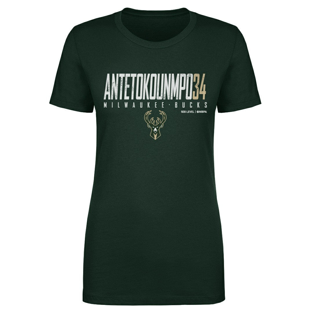 Giannis Antetokounmpo Milwaukee Bucks 500 Level Women's Elite T-Shirt On Sale