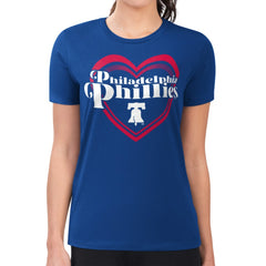 Philadelphia Phillies G-III 4Her by Carl Banks Women's Super-Slim Fit Lightweight Double Heart T-Shirt | MLB Discount