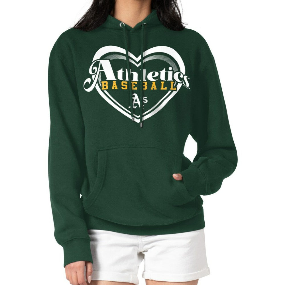 Athletics G-III 4Her by Carl Banks Women's Double Heart Fleece Pullover Hoodie | MLB Discount