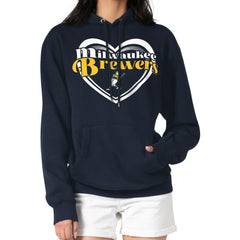 Milwaukee Brewers G-III 4Her by Carl Banks Women's Double Heart Fleece Pullover Hoodie | MLB US