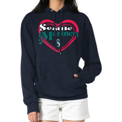 Seattle Mariners G-III 4Her by Carl Banks Women's Double Heart Fleece Pullover Hoodie | MLB Sale