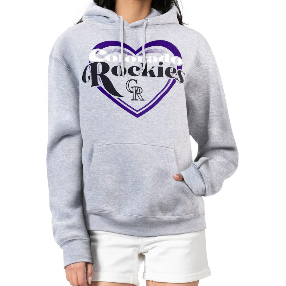 Colorado Rockies G-III 4Her by Carl Banks Women's Double Heart Fleece Pullover Hoodie | MLB New