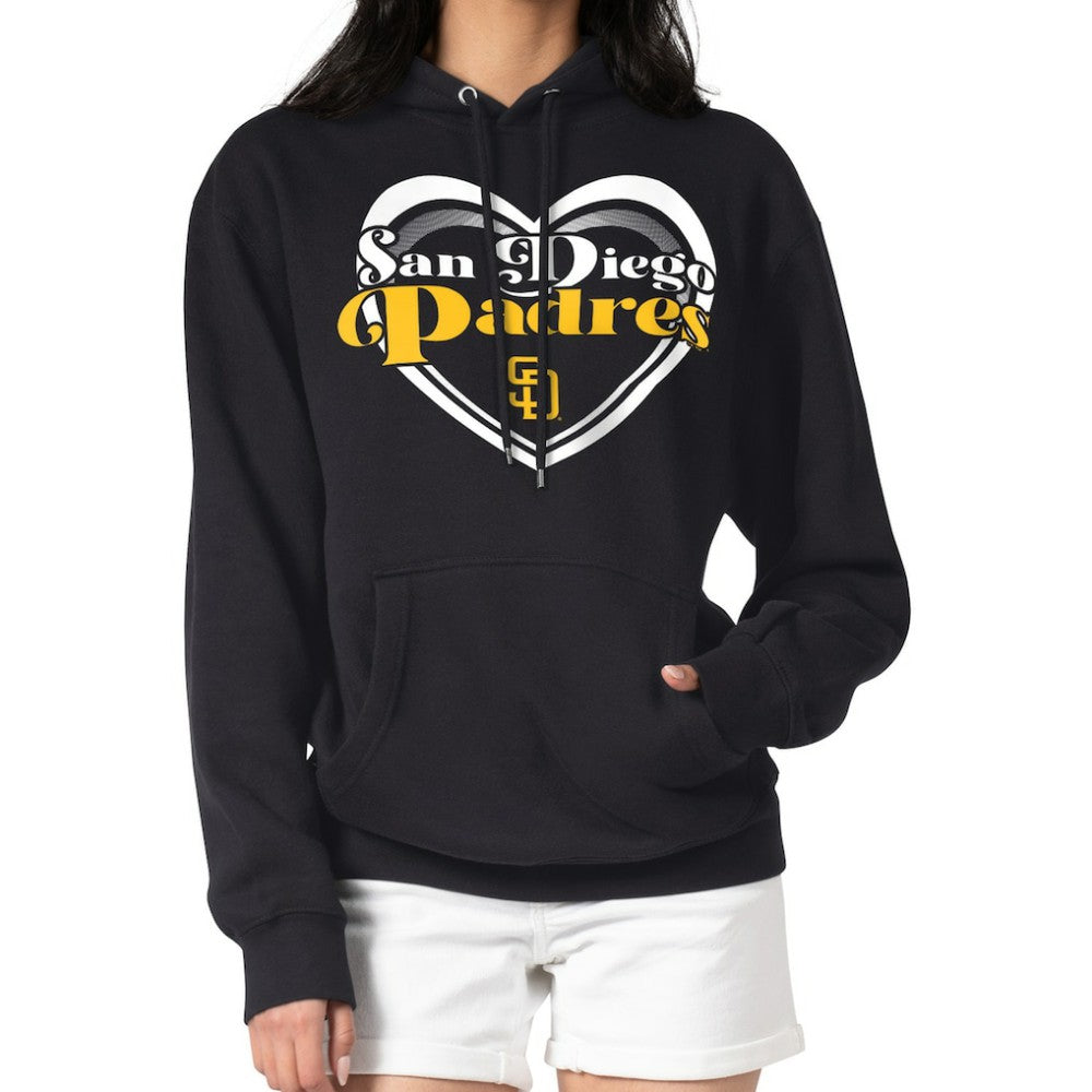 San Diego Padres G-III 4Her by Carl Banks Women's Double Heart Fleece Pullover Hoodie | MLB Outlet
