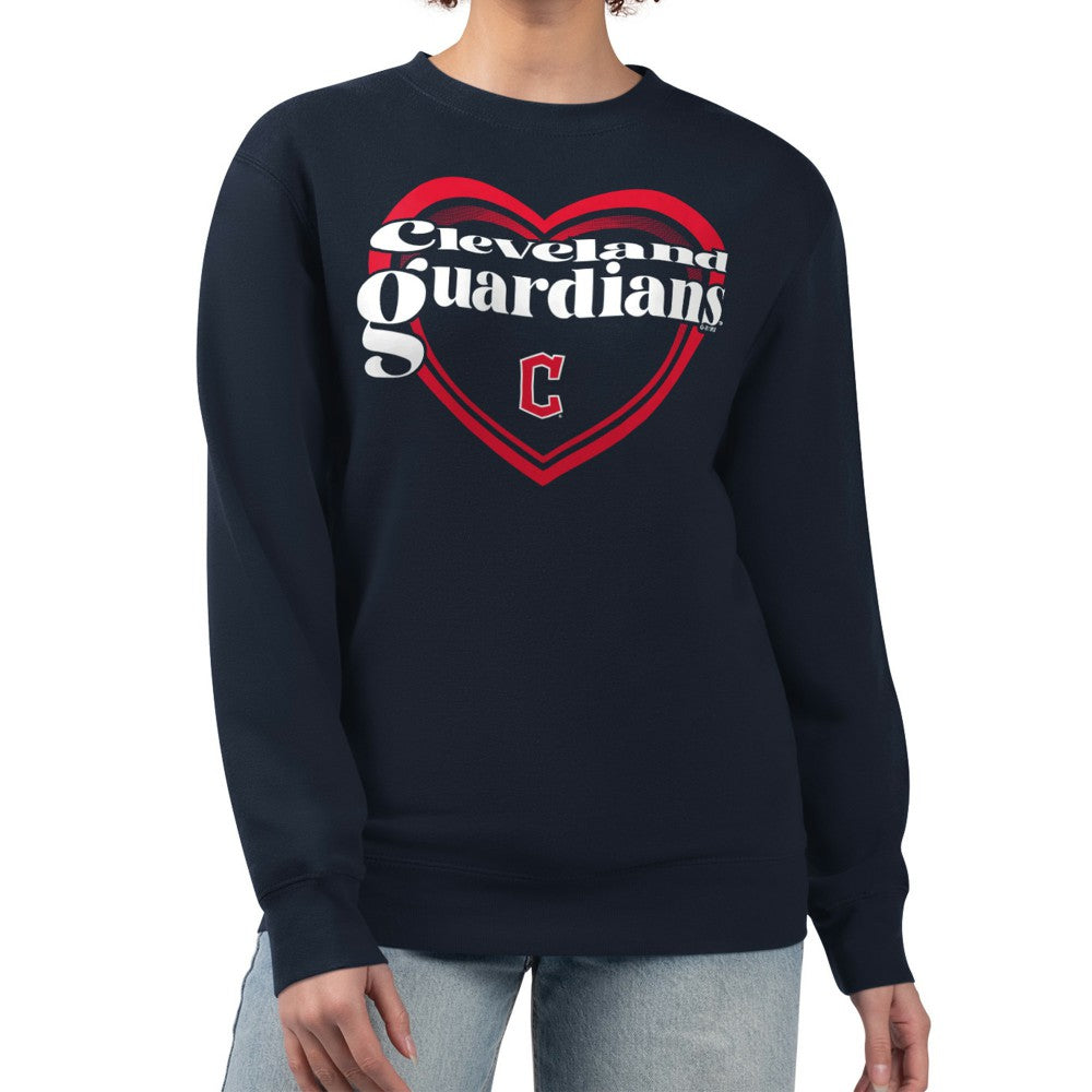 Cleveland Guardians G-III 4Her by Carl Banks Women's Double Heart Fleece Pullover Sweatshirt | MLB Discount