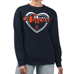Detroit Tigers G-III 4Her by Carl Banks Women's Double Heart Fleece Pullover Sweatshirt | MLB On Sale
