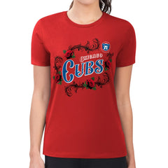 Chicago Cubs G-III 4Her by Carl Banks Women's Super-Slim Fit Lightweight Retro Roses T-Shirt | MLB US
