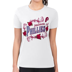 Philadelphia Phillies G-III 4Her by Carl Banks Women's Super-Slim Fit Lightweight Retro Roses T-Shirt | MLB For sale