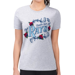 Tampa Bay Rays G-III 4Her by Carl Banks Women's Super-Slim Fit Lightweight Retro Roses T-Shirt | MLB Discount