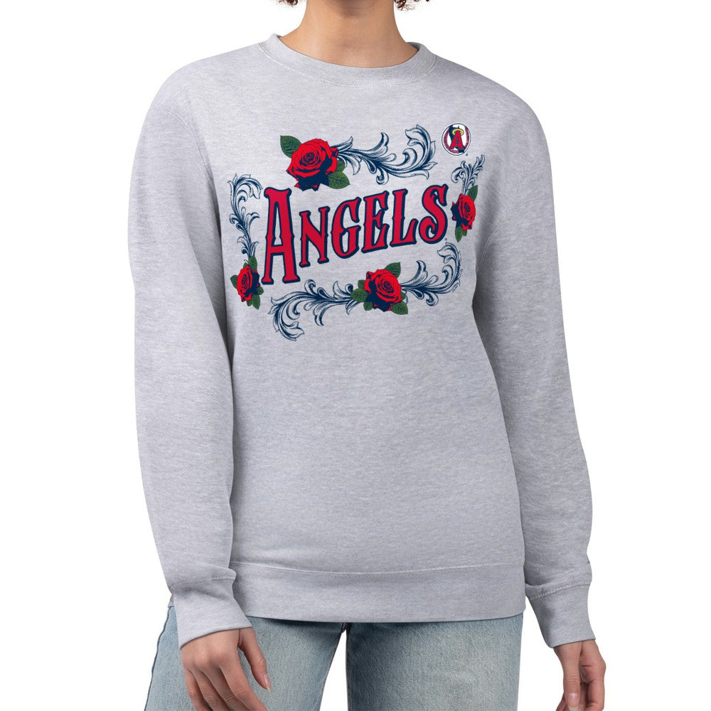 Los Angeles Angels G-III 4Her by Carl Banks Women's Retro Roses Fleece Pullover Sweatshirt | MLB US