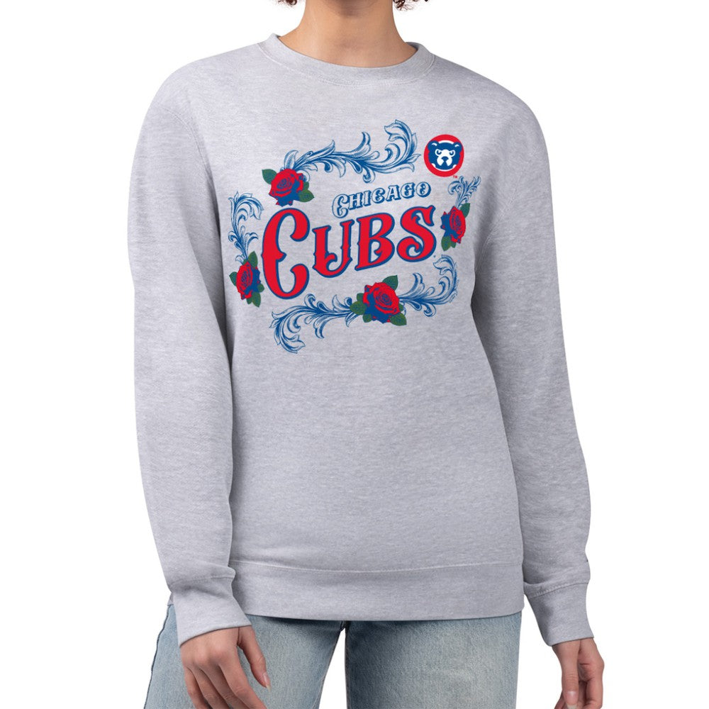 Chicago Cubs G-III 4Her by Carl Banks Women's Retro Roses Fleece Pullover Sweatshirt | MLB Shop