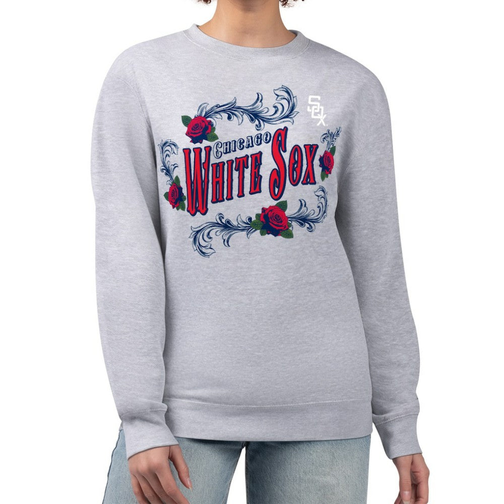 Chicago White Sox G-III 4Her by Carl Banks Women's Retro Roses Fleece Pullover Sweatshirt | MLB On Sale