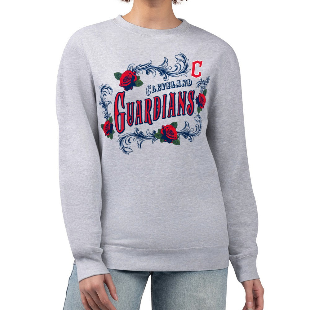 Cleveland Guardians G-III 4Her by Carl Banks Women's Retro Roses Fleece Pullover Sweatshirt | MLB For sale