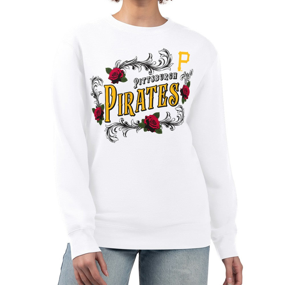 Pittsburgh Pirates G-III 4Her by Carl Banks Women's Retro Roses Fleece Pullover Sweatshirt | MLB Online